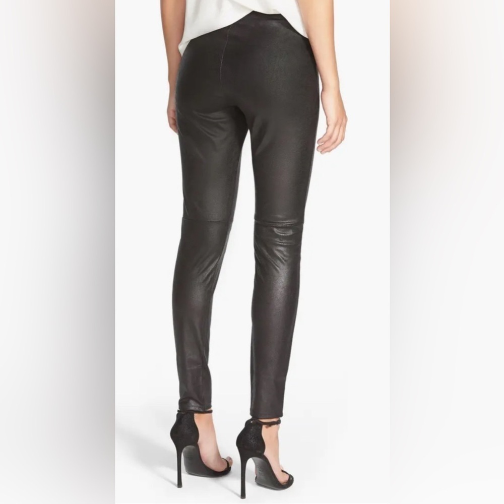 Trouvé Black Faux MidRise Lightly Texture Moto Inspo Leather Leggings 80s Punk M - Picture 4 of 14